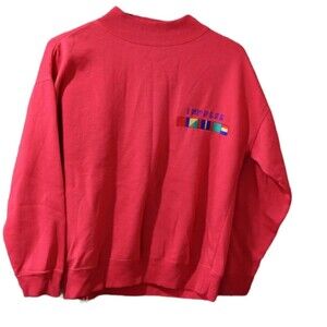 Inpulse Vintage Red Embroidered Pullover Sweatshirt Medium